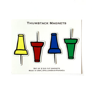 Thumbtack Magnet Set, Four Die Cut Magnets