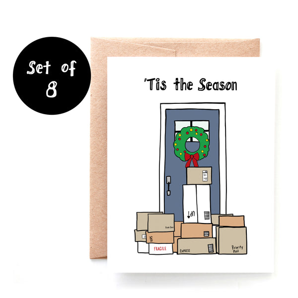 Tis' the Season Christmas Card - Single Card or Set of 8
