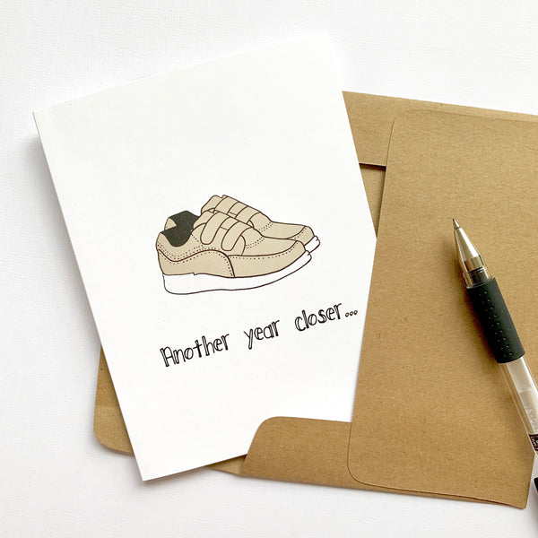 Laceless Shoes Birthday Card