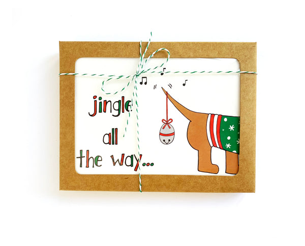 Jingle all the Way Christmas Card - Single Card or Set of 8