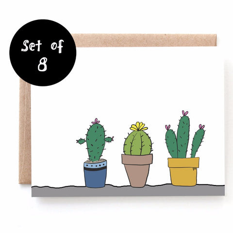 Cactus Notecards, Boxed set of 8 Cards