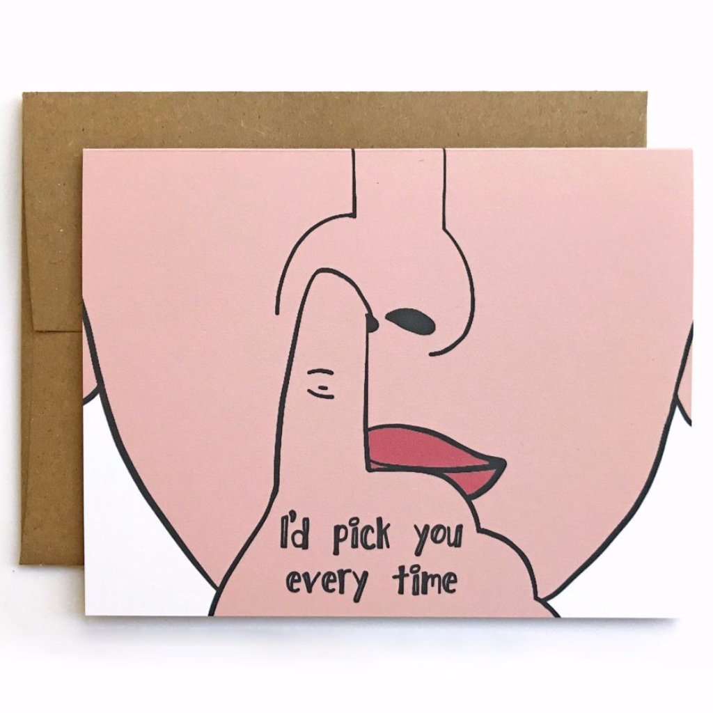 I'd Pick You, Woman Anniversary Card, Funny Valentine Card