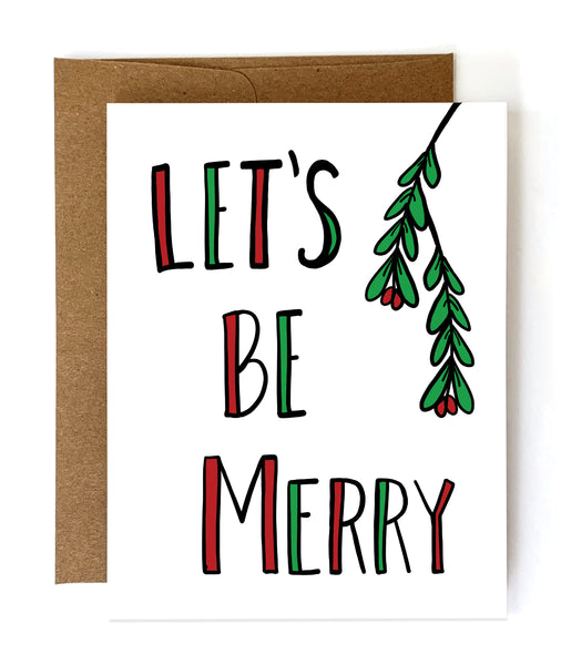 Let's Be Merry Christmas Card - Single Card or Set of 8