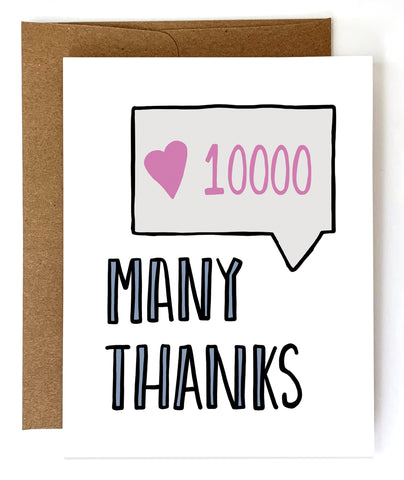 Many Thanks, Thank You Card - Single Card or Boxed Set of 8