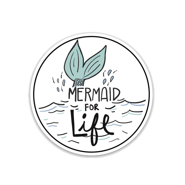 Mermaid for Life Vinyl Sticker, Mermaid Sticker
