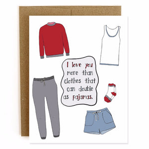 Pajama Clothes, Valentine's Day Card, Cozy Pjs