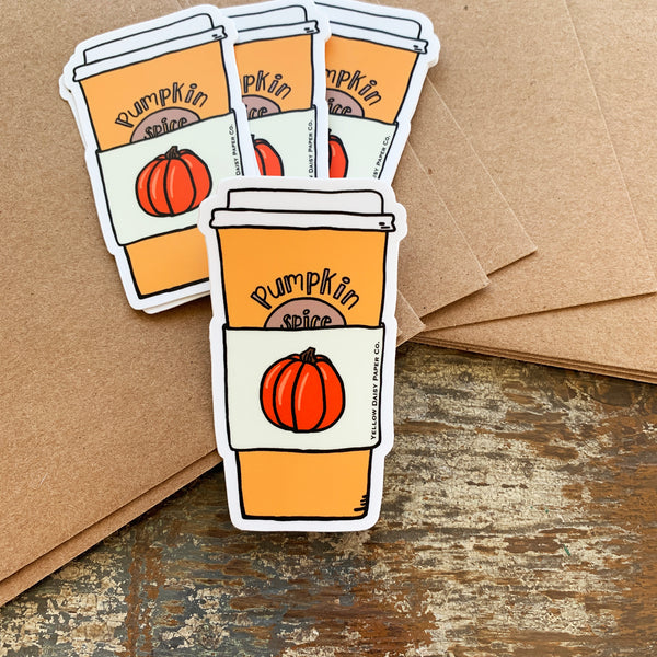 Pumpkin Spice Coffee Sticker, Fall Sticker, Pumpkin Latte - NEW
