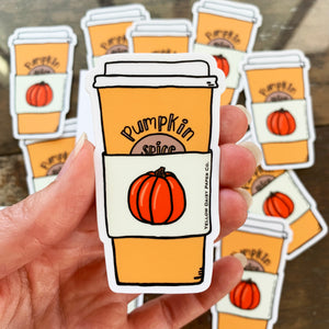 Pumpkin Spice Coffee Sticker, Fall Sticker, Pumpkin Latte - NEW