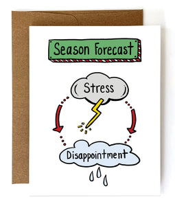 Season Forecast, Funny Holiday Card - Single Card or Set of 8