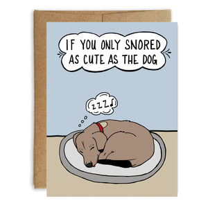 Snoring Dog, Funny Anniversary Card, Valentine's Day Card