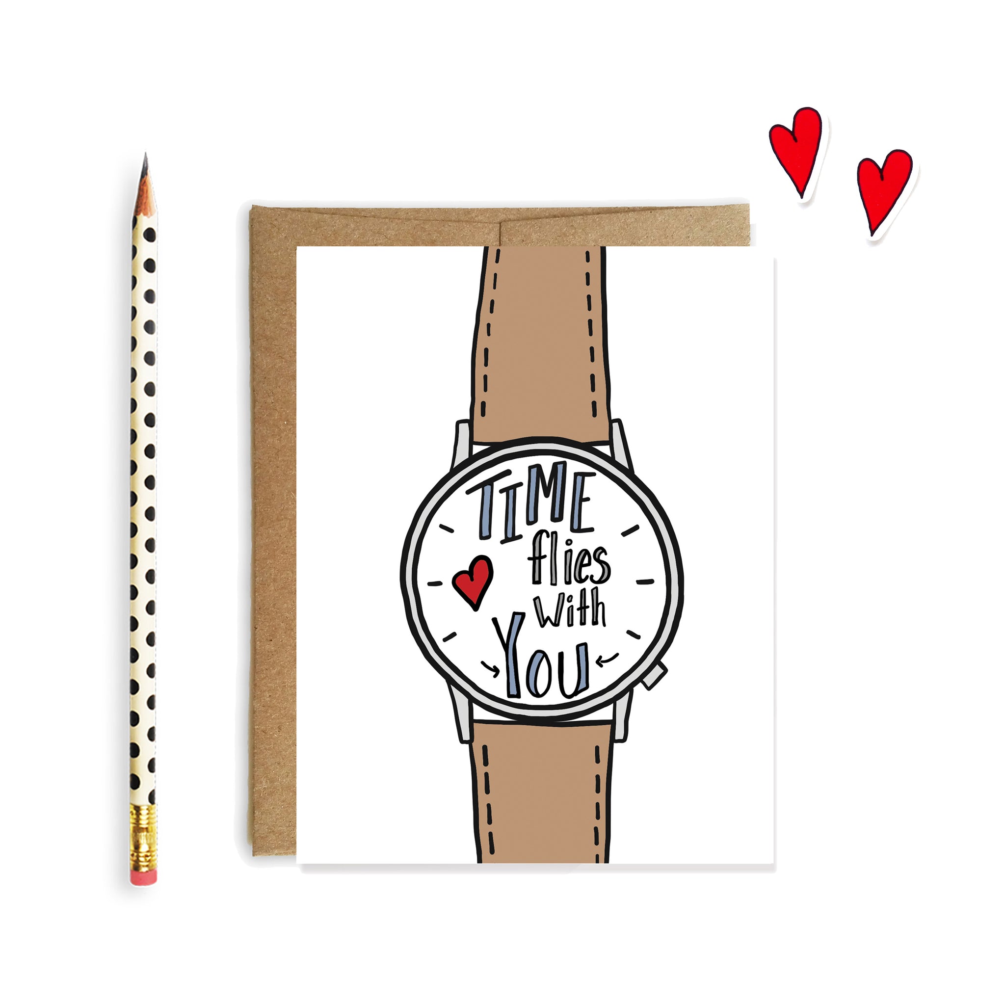 Time Flies With You, Anniversary Card, Valentine Card