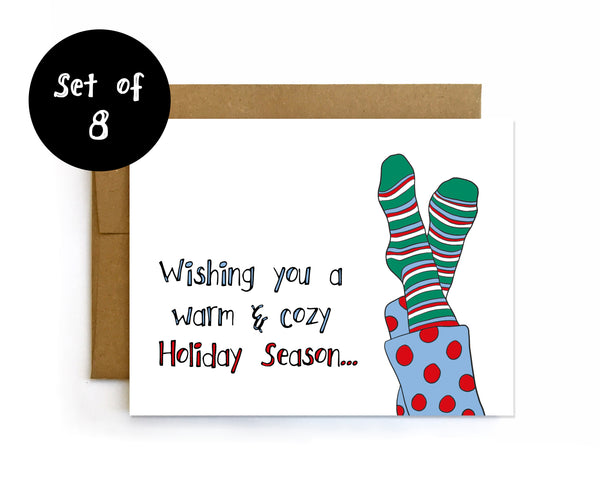 Warm & Cozy Christmas Card - Single Card or Set of 8
