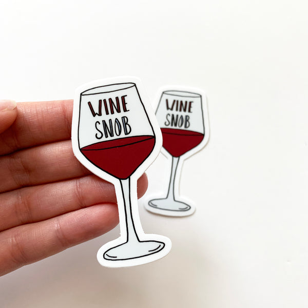 Wine Snob Sticker, Vinyl Wine Sticker