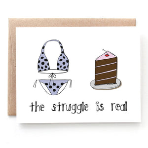Cake Struggles Birthday Card