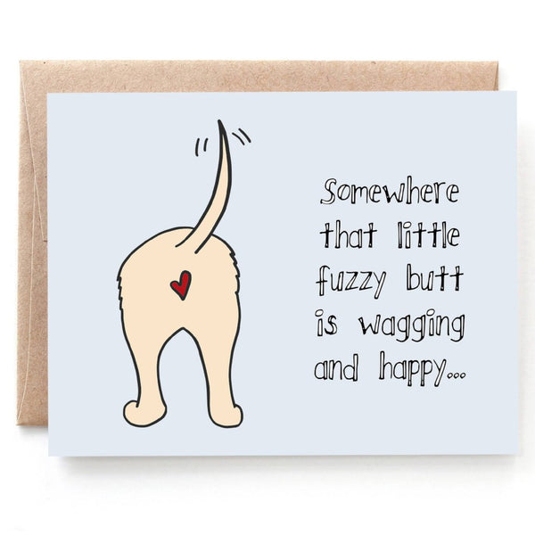 Fuzzy Butt Pet Loss Card