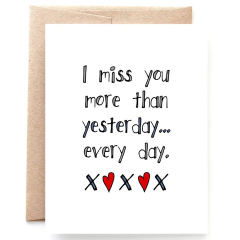 More Than Yesterday, Miss You Card