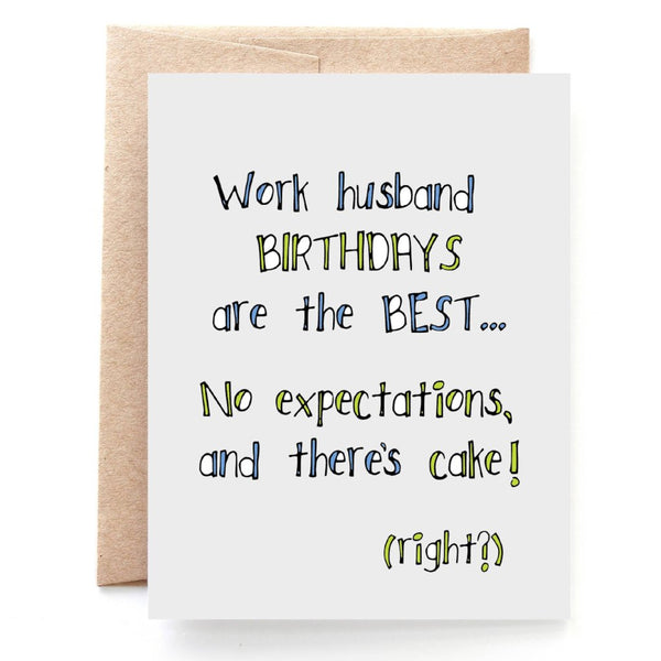 Work Husband, Happy Birthday Card, Co-worker Birthday Card