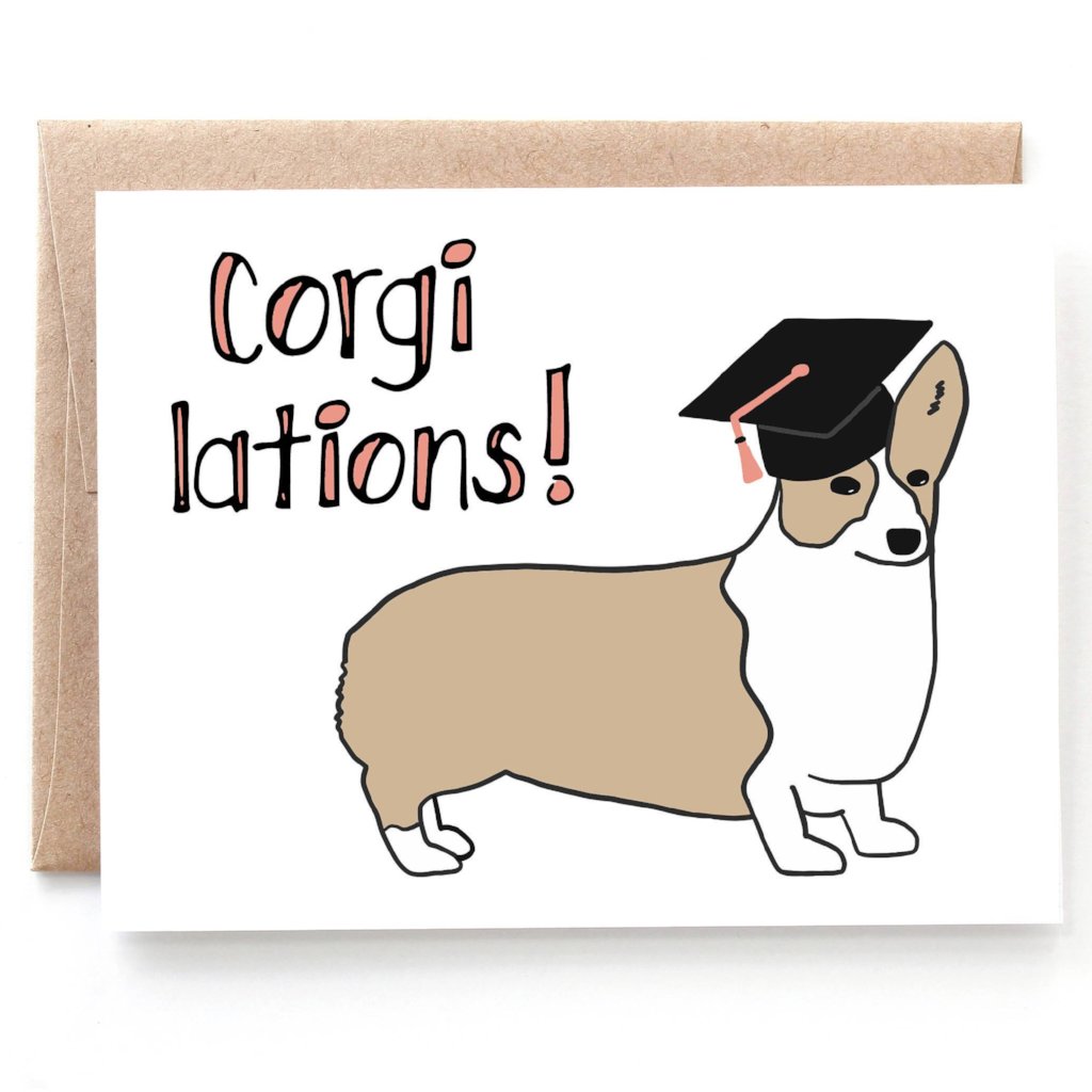 Corgi lations Graduation Card