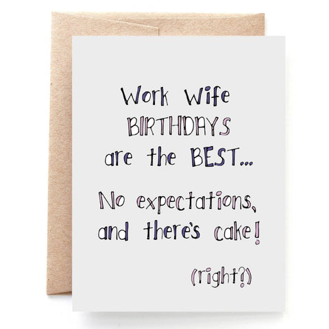 Work Wife, Happy Birthday Card for Co-worker
