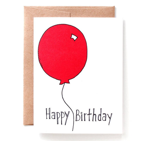 Big Red Balloon Birthday Card