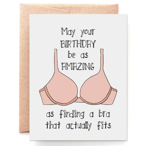 Well Fitting Bra, Funny Birthday Card for Her