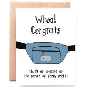 Fanny Pack Congratulations Card