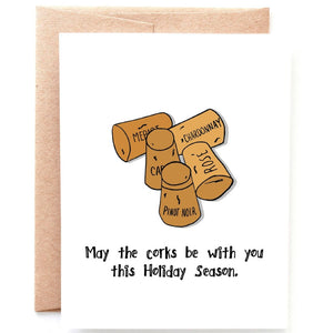 Corks be with You Christmas Card